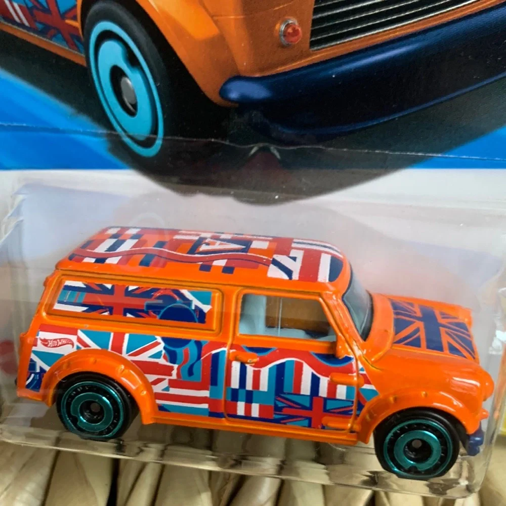 67 Austin Mini Van Hot Wheels Car 1967 British MiniVan Orange HotWheels New 2025